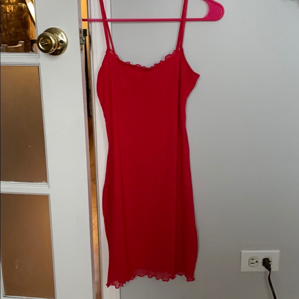 Red mini dress